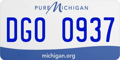 MI license plate DGO0937