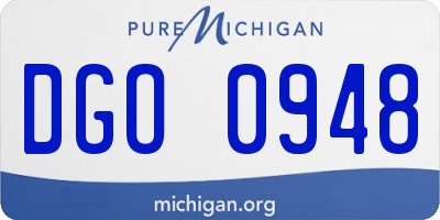 MI license plate DGO0948