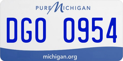 MI license plate DGO0954