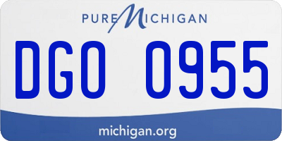 MI license plate DGO0955