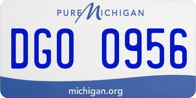MI license plate DGO0956