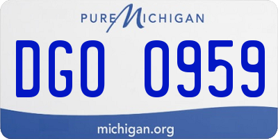 MI license plate DGO0959