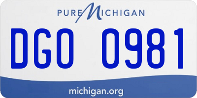 MI license plate DGO0981