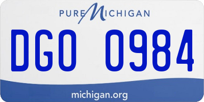 MI license plate DGO0984