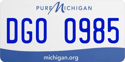 MI license plate DGO0985
