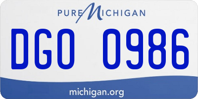MI license plate DGO0986