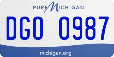MI license plate DGO0987