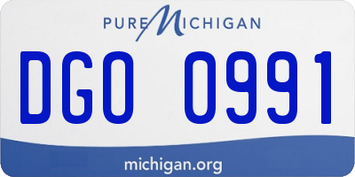 MI license plate DGO0991