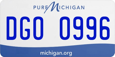 MI license plate DGO0996