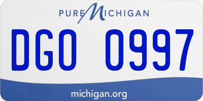 MI license plate DGO0997