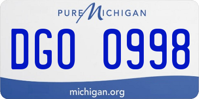 MI license plate DGO0998