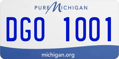MI license plate DGO1001