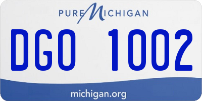 MI license plate DGO1002