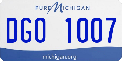 MI license plate DGO1007
