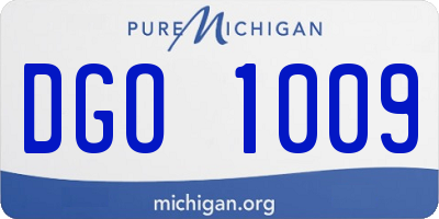 MI license plate DGO1009
