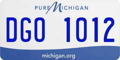 MI license plate DGO1012