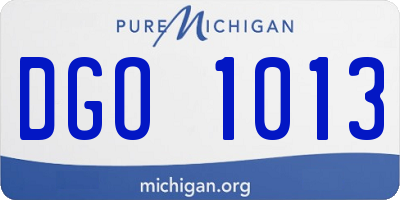 MI license plate DGO1013
