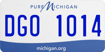 MI license plate DGO1014