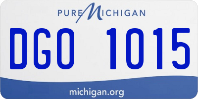 MI license plate DGO1015