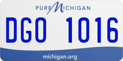 MI license plate DGO1016