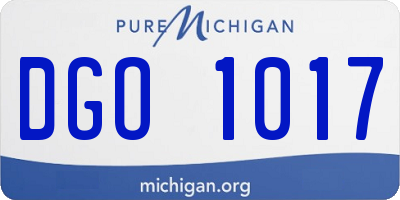 MI license plate DGO1017