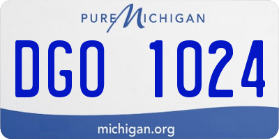 MI license plate DGO1024