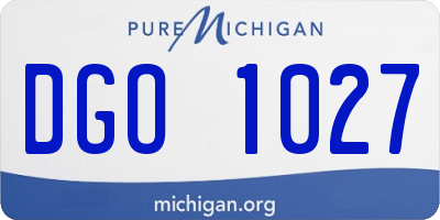 MI license plate DGO1027