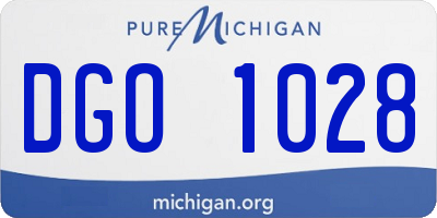 MI license plate DGO1028