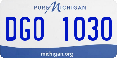 MI license plate DGO1030