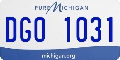 MI license plate DGO1031