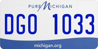 MI license plate DGO1033