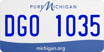MI license plate DGO1035