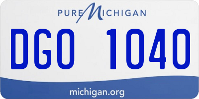 MI license plate DGO1040