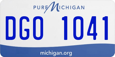 MI license plate DGO1041