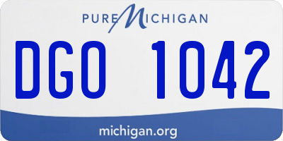 MI license plate DGO1042