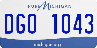 MI license plate DGO1043