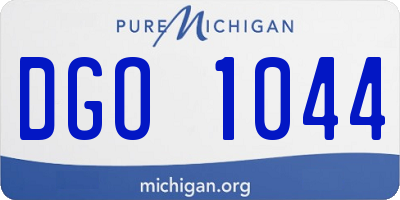 MI license plate DGO1044