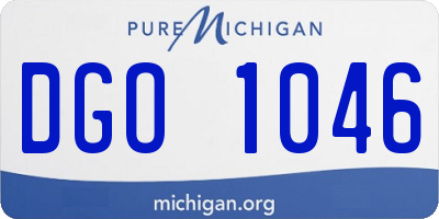 MI license plate DGO1046