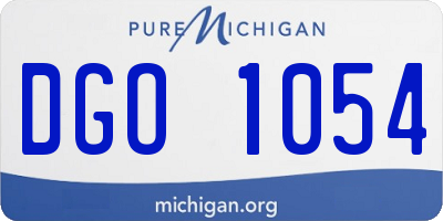 MI license plate DGO1054