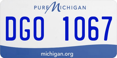MI license plate DGO1067