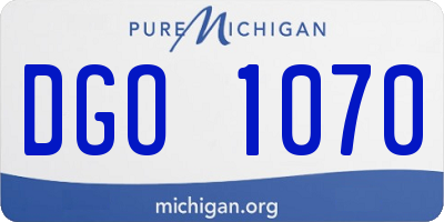 MI license plate DGO1070