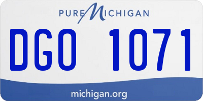 MI license plate DGO1071