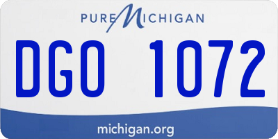 MI license plate DGO1072