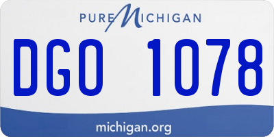 MI license plate DGO1078