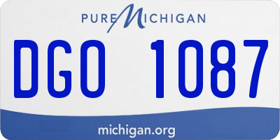 MI license plate DGO1087