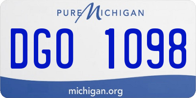 MI license plate DGO1098