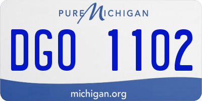 MI license plate DGO1102