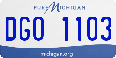 MI license plate DGO1103