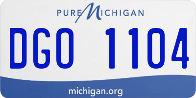 MI license plate DGO1104