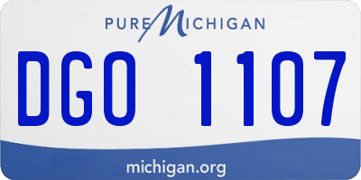MI license plate DGO1107